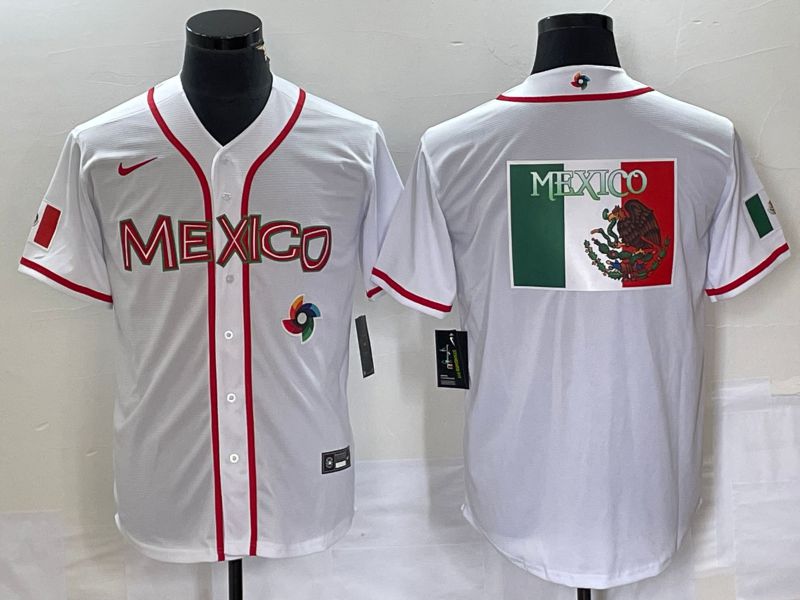 Men 2023 World Cub Mexico Blank White Nike MLB Jersey28->more jerseys->MLB Jersey
